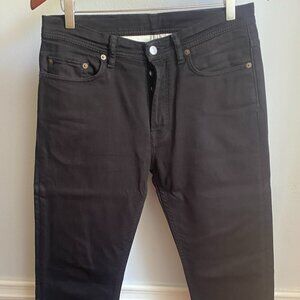 ACNE STUDIOS TAPERED LEG BLACK DENIM PANTS 31 X 27